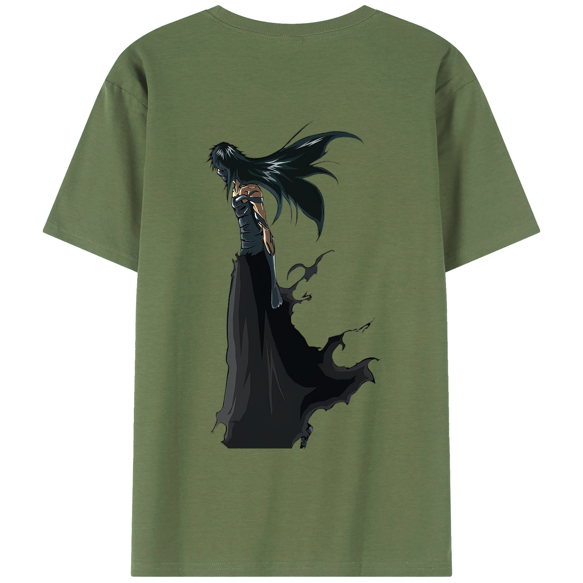 （画像用） ブリーチ 黒崎一護（くろさき いちご）BLEACH Kurosaki Ichigo 綿100％ メンズ半袖Tシャツ（バックプリント） 通気性